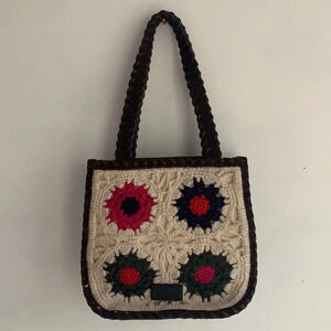 MOSCHINO crochet suede shoulder bag